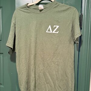 Gildan Olive Tee with White Graphic